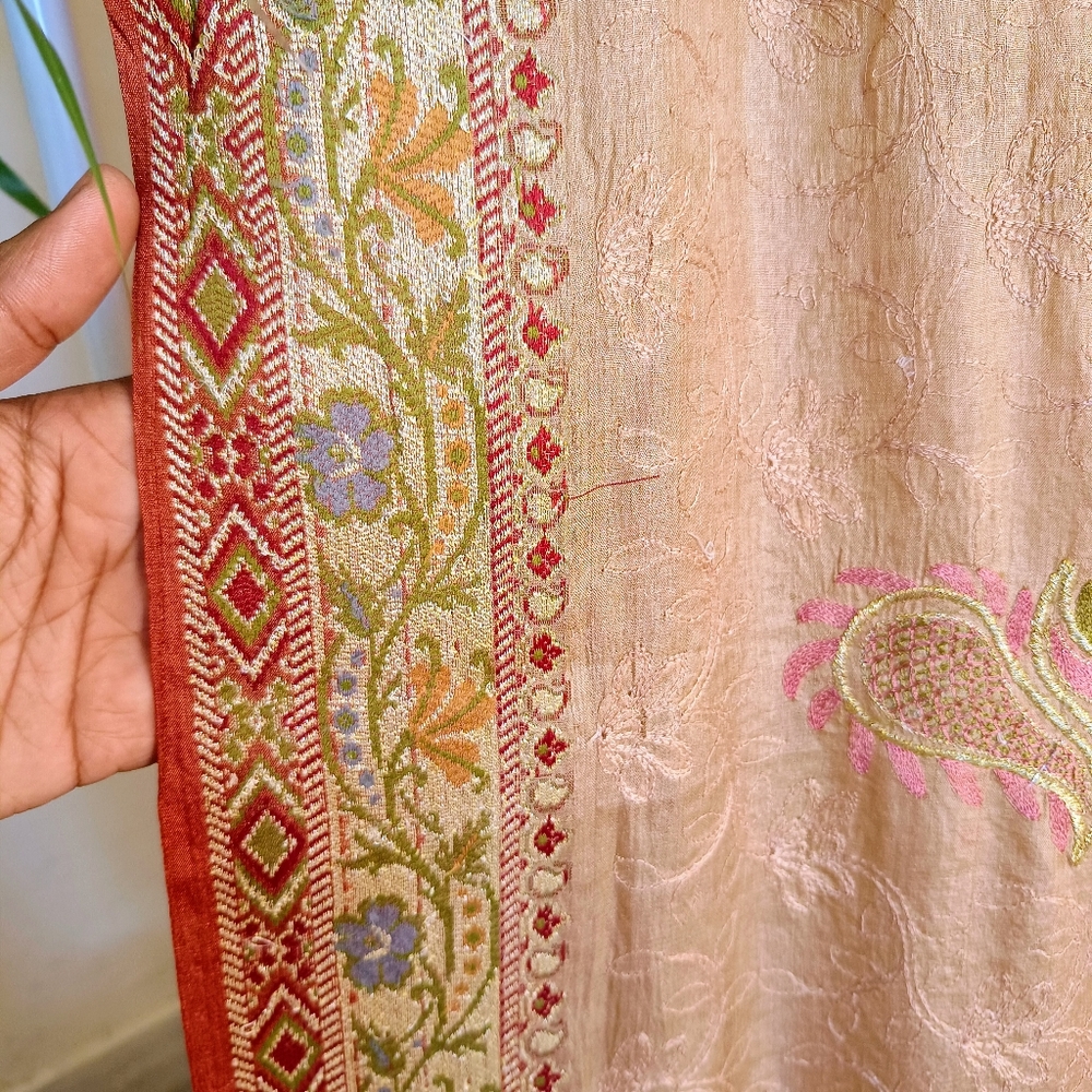 Pure tusser silk designer saree - Picture 6 of 8
